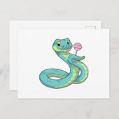 Carte Postale Serpent avec Sucette (Devant / Derrière)
