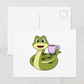 Carte Postale Serpent avec tasse de café (Devant / Derrière)