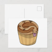 Carte Postale Serpent avec un muffin (Devant / Derrière)
