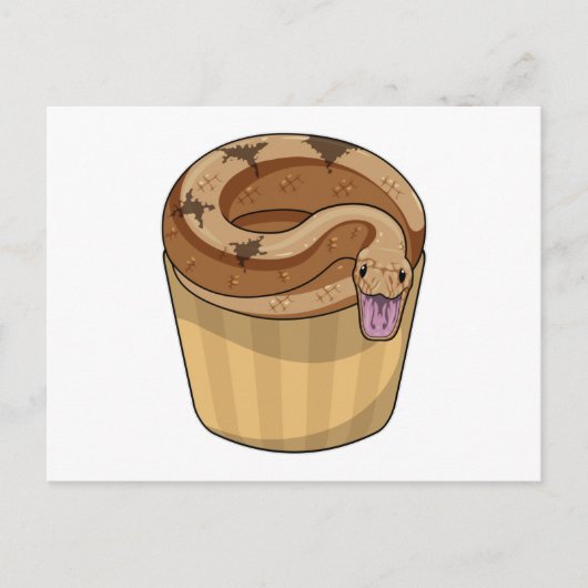 Carte Postale Serpent avec un muffin (Devant)
