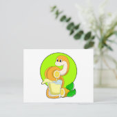 Carte Postale Serpent avec verre de jus de citron (Debout devant)