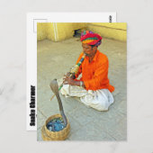Carte Postale Serpent Charmer En Inde (Devant / Derrière)