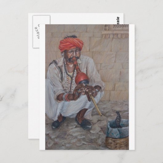 Carte Postale Serpent Charmer, Jaipuir (Devant / Derrière)