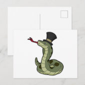 Carte Postale Serpent comme Gentleman & Chapeau (Devant / Derrière)