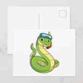 Carte Postale Serpent comme Plongeur avec Tubulure (Devant / Derrière)