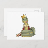 Carte Postale Serpent comme roi avec couronne (Devant / Derrière)