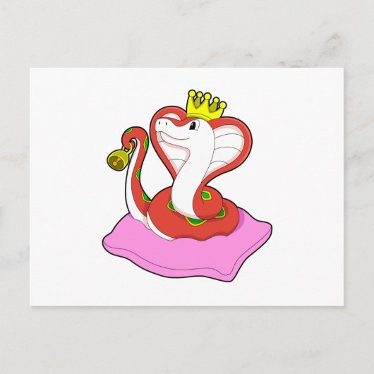 Carte Postale Serpent comme roi avec couronne (Devant)