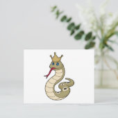 Carte Postale Serpent comme roi avec couronne (Debout devant)