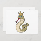 Carte Postale Serpent comme roi avec couronne (Devant / Derrière)