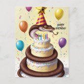 Carte Postale Serpent constricteur gâteau d'anniversaire (Devant)