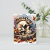 Carte Postale Serpent d'automne avec crâne (Debout devant)