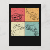 Carte Postale Serpent de reptiles rétro Gecko Grenouille Chamele (Devant)