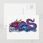 Carte Postale Serpent dragon Imaginaire fiction Dessin chinois (Devant / Derrière)