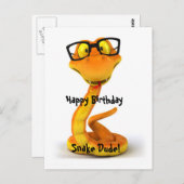 Carte Postale Serpent Dude | SYMBOLE Zodiaque chinois mignon (Devant / Derrière)