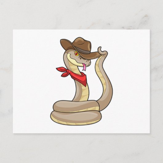 Carte Postale Serpent en cowboy avec Écharpe (Devant)