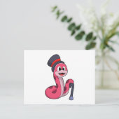 Carte Postale Serpent en gentleman avec chapeau et canne (Debout devant)