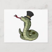 Carte Postale Serpent en Gentleman & Casquette (Devant)
