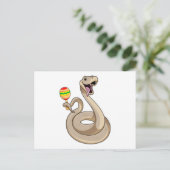 Carte Postale Serpent en Musicien avec des Maracas (Debout devant)