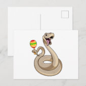 Carte Postale Serpent en Musicien avec des Maracas (Devant / Derrière)