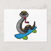 Carte Postale Serpent en patineur avec planche à roulettes (Devant)