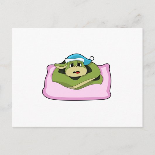 Carte Postale Serpent endormi avec bonnet de nuit (Devant)