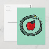 Carte Postale Serpent et Pomme (Devant / Derrière)