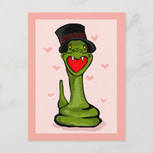 Carte Postale Serpent Heureuse Sainte-Valentin