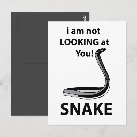 Carte Postale Serpent Je Ne Vous Regarde Pas Serpent Drôle (Devant / Derrière)