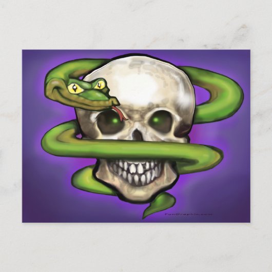 Carte Postale Serpent n Crâne (Devant)
