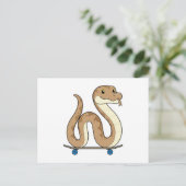 Carte Postale Serpent patineur avec planche à roulettes (Debout devant)