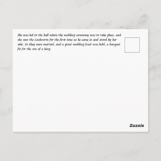 Carte Postale Serpent Prince Mariage Art nouveau imaginaire (Dos)