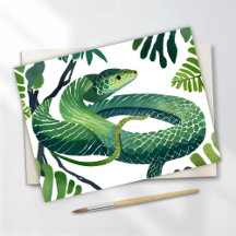Serpent vert | Année de l'aquarelle des serpents