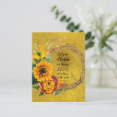 Carte Postale Serre de tournesol avec Verse biblique (Debout devant)