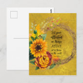 Carte Postale Serre de tournesol avec Verse biblique (Devant / Derrière)