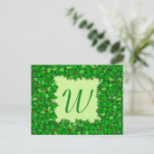 Carte Postale Serre Holly avec Monogramme, Vert foncé (Debout devant)
