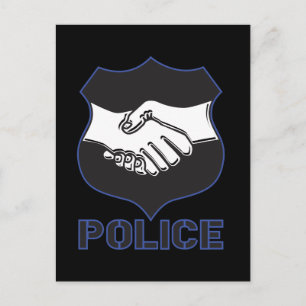 Carte Postale Serrer la main de la police