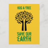 Carte Postale Serrer un arbre sauver notre terre (Devant)