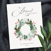 Carte Postale Serrure de Noël rouge Holly Berries Pine Tree