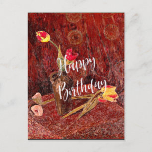 Carte Postale Serusier - Bouquet de tulipes, vœux d'anniversaire