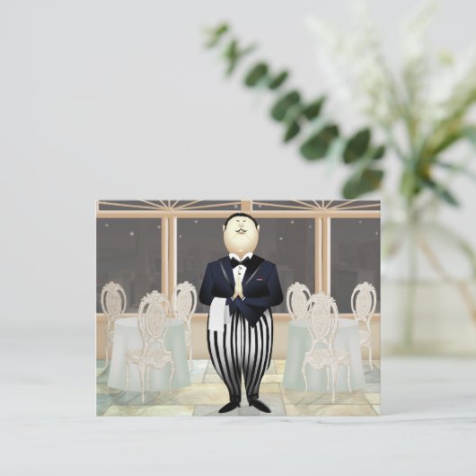 Carte Postale Serveur de restaurant (Debout devant)