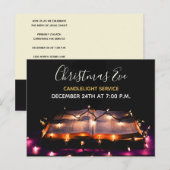 Carte Postale Service aux chandelles Église de la veille de Noël (Devant / Derrière)