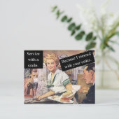 Carte Postale Service Avec Un Sourire - Diner Vintage (Debout devant)