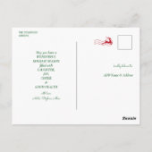 Carte Postale Service Carols de l'église de Noël de la famille (Dos)