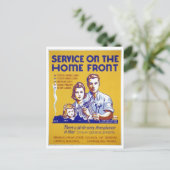 Carte Postale Service de la Seconde Guerre mondiale sur le front (Debout devant)