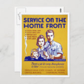 Carte Postale Service de la Seconde Guerre mondiale sur le front (Devant / Derrière)