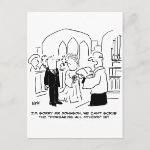 Carte Postale Service de l'église mariage Vicar ne peut pas frot