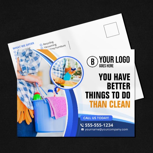 Carte Postale Service de ménage Janitorial de la Maison Blue Ora