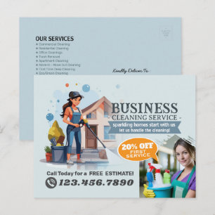 Carte Postale Service de nettoyage de maison moderne ménage