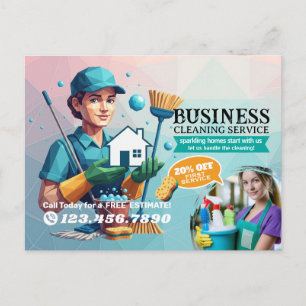 Carte Postale Service de nettoyage de maison moderne ménage