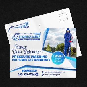 Carte Postale Service de nettoyage de maison par lavage sous pre